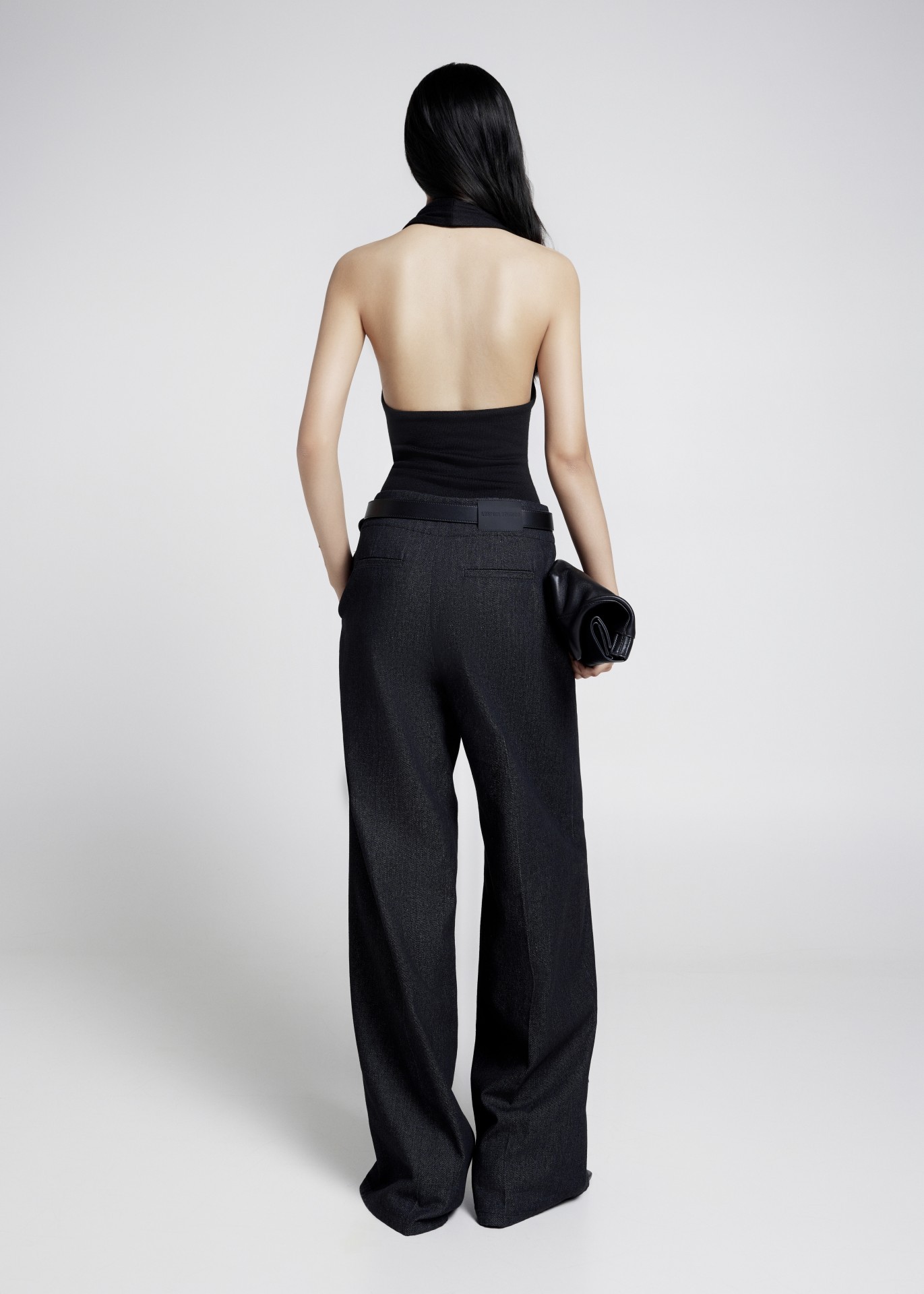 DANI DENIM TROUSERS, BLACK