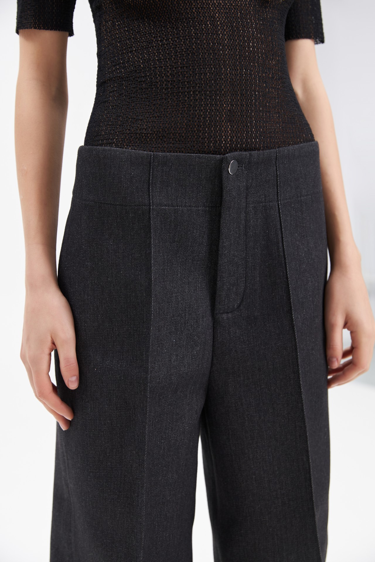 DANI DENIM TROUSERS, BLACK