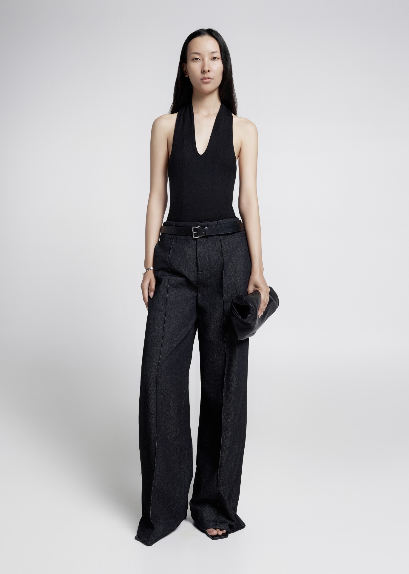 DANI DENIM TROUSERS, BLACK