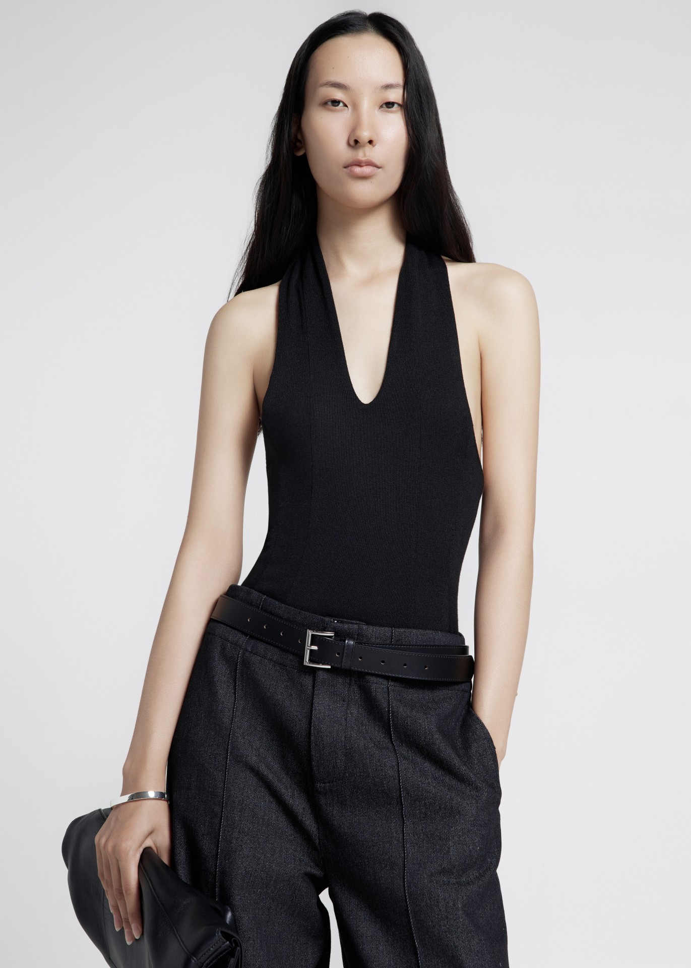 DANI DENIM TROUSERS, BLACK