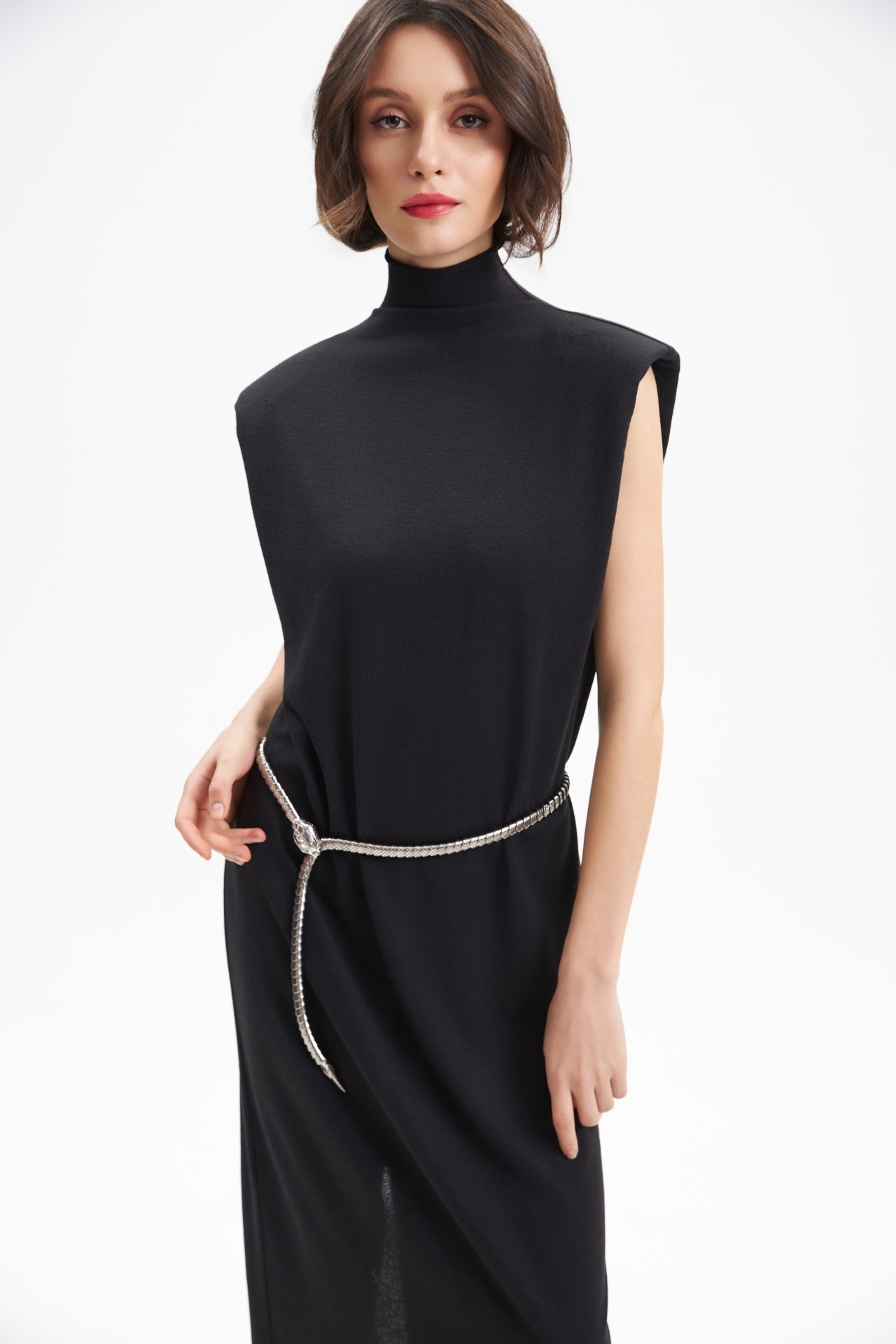 DESSY DRESS, BLACK JERSEY