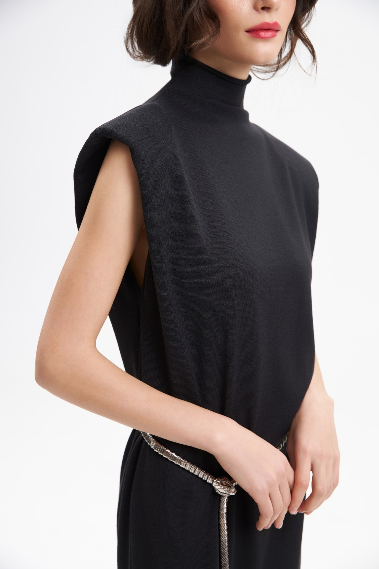 DESSY DRESS, BLACK JERSEY