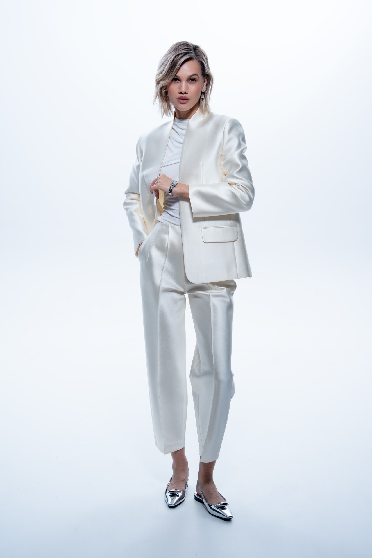 GABRIELE COAT TAFFETA, IVORY