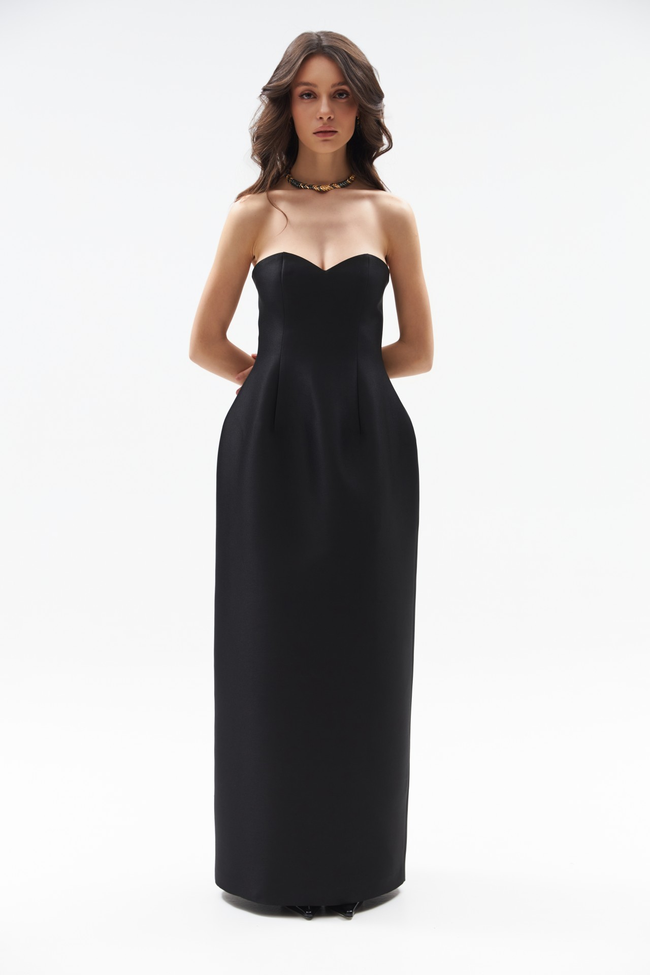 MARIN DRESS, BLACK TAFFETA