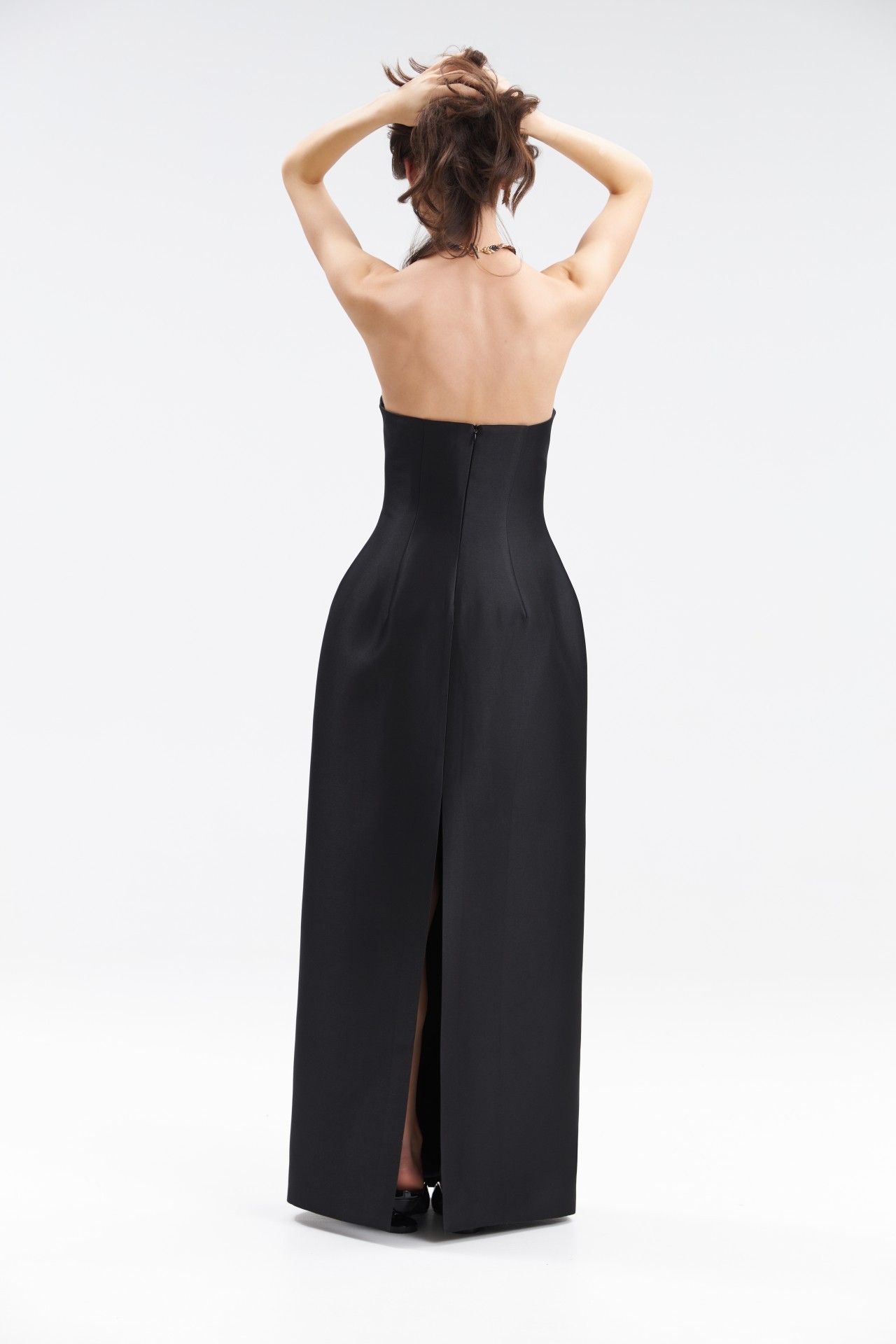 MARIN DRESS, BLACK TAFFETA