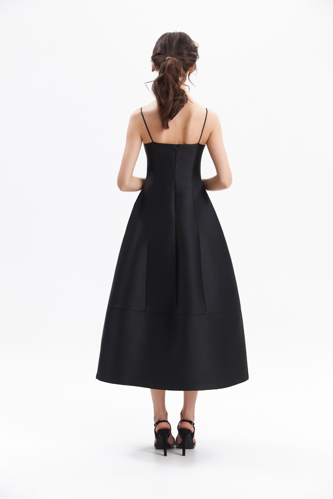 SELEE DRESS, BLACK TAFFETA