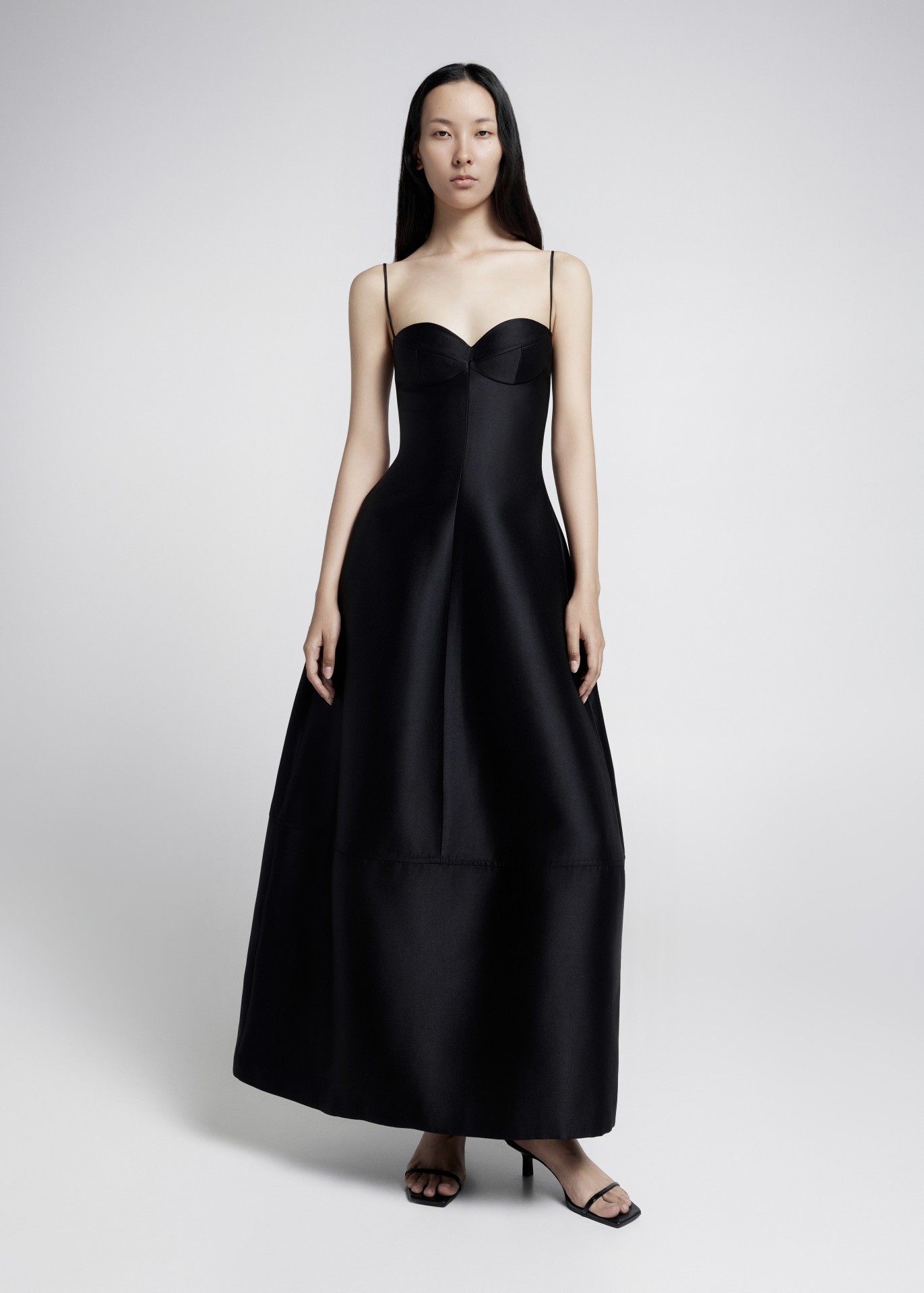 SELEE DRESS, BLACK TAFFETA