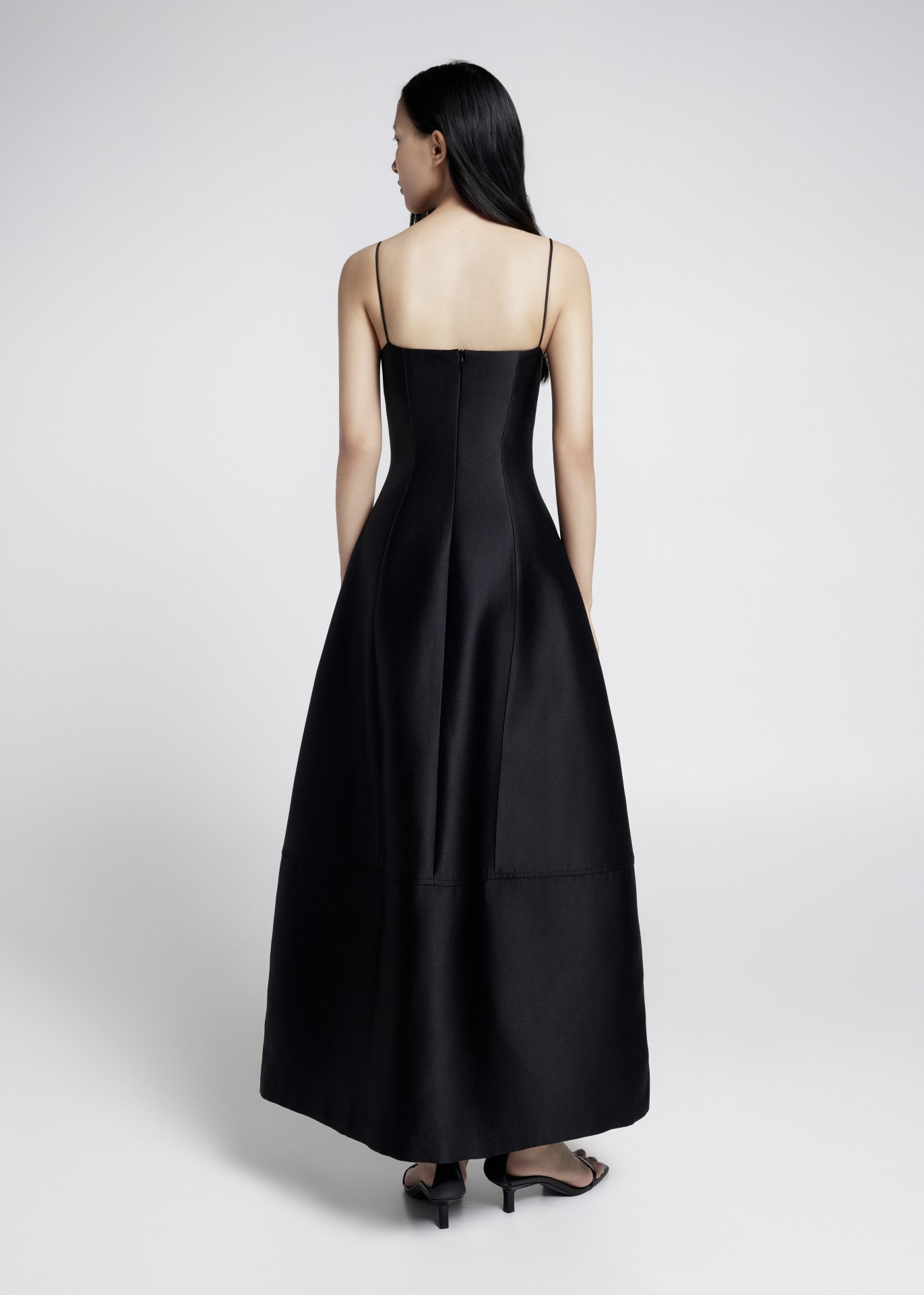 SELEE DRESS, BLACK TAFFETA