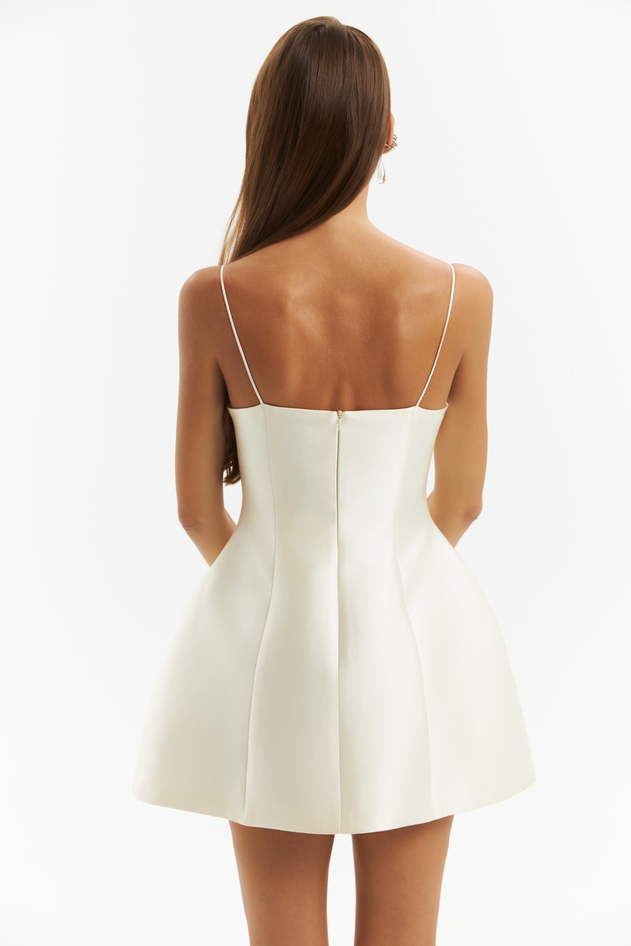 SELEE MINI DRESS, IVORY TAFFETA