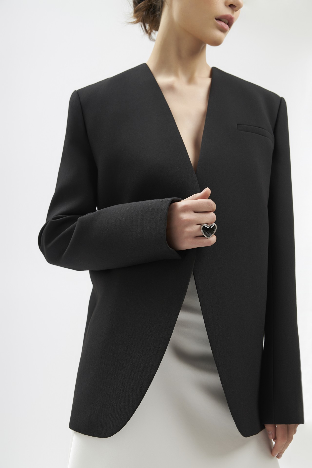 The Curia Jacket, Black Crepe