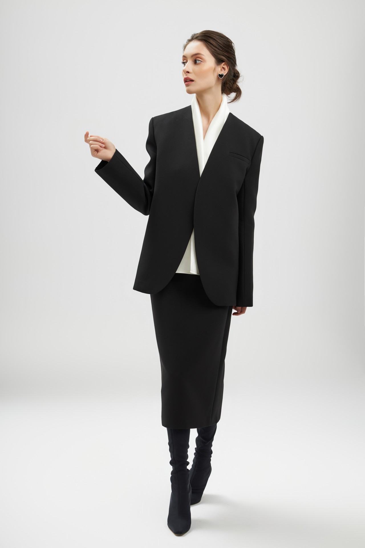 The Curia Jacket, Black Crepe