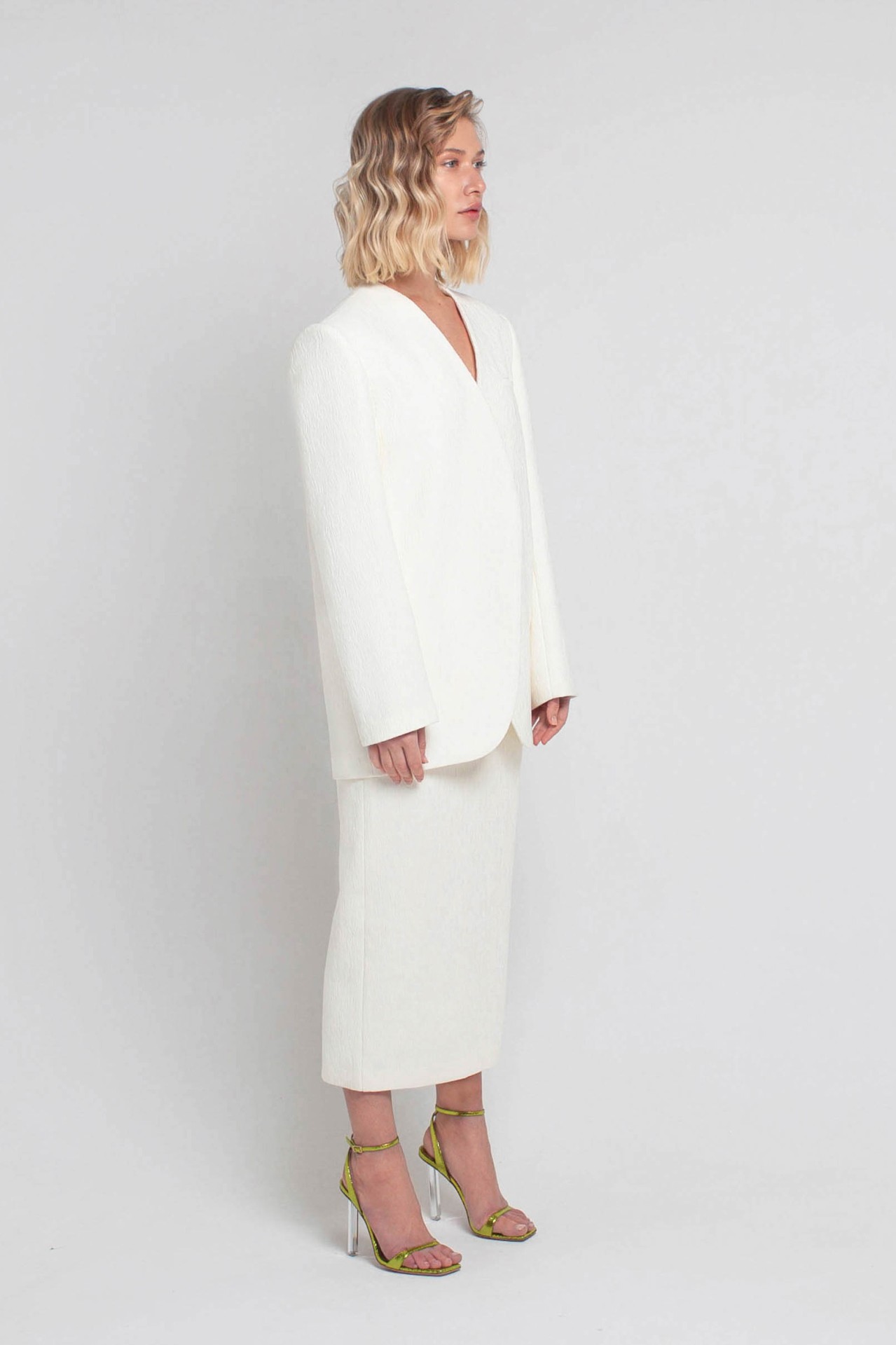KANITA SKIRT, IVORY JACQUARD