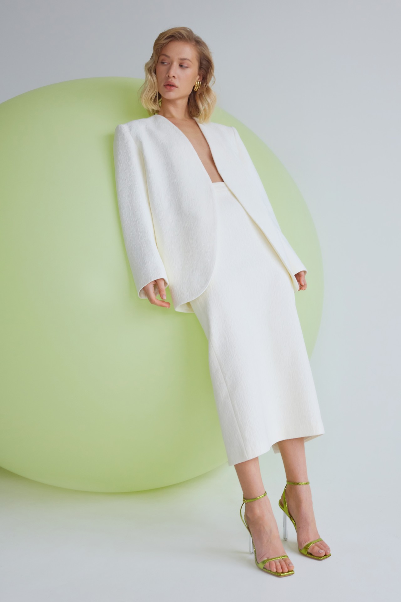 KANITA SKIRT, IVORY JACQUARD