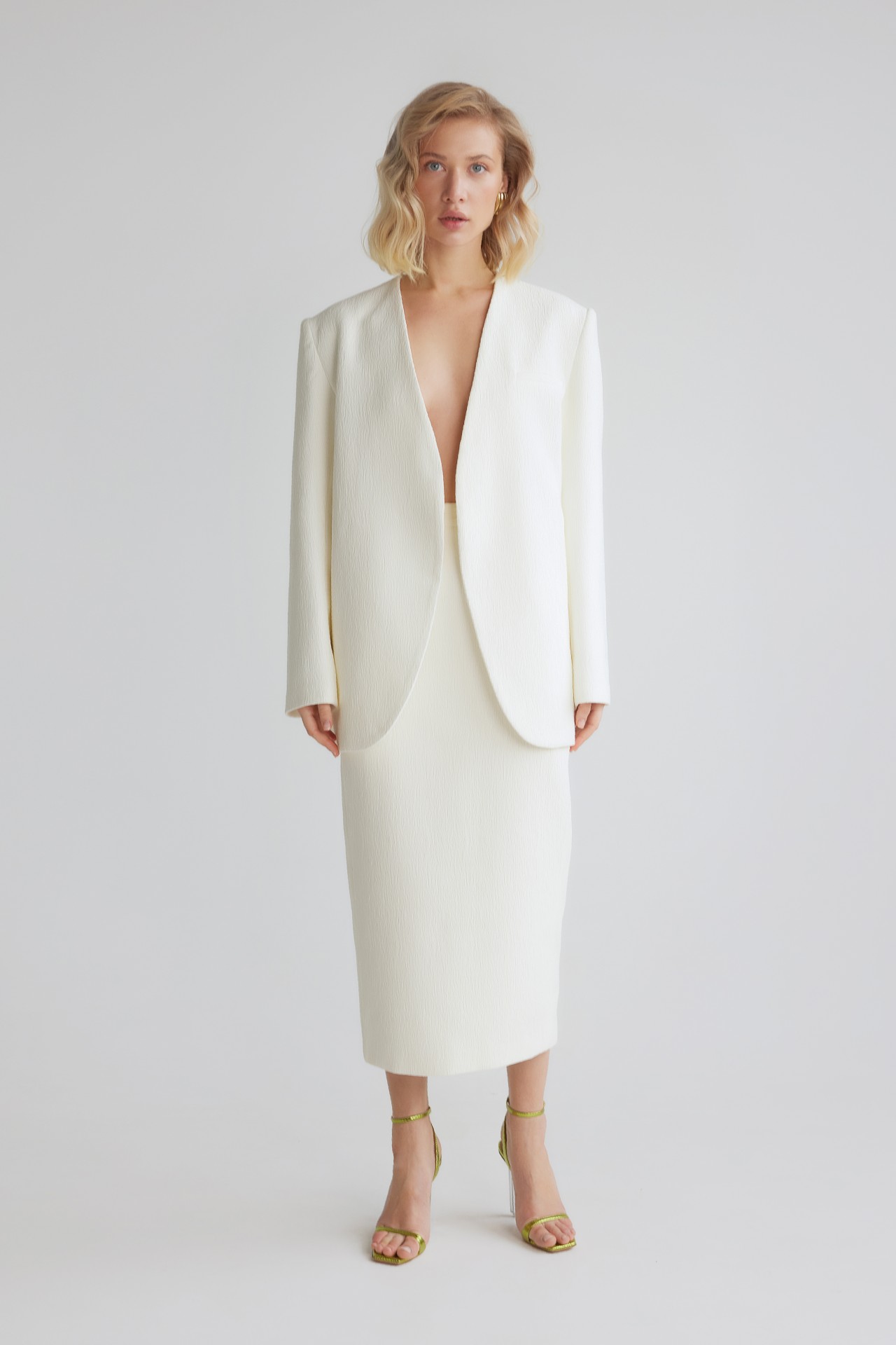 KANITA SKIRT, IVORY JACQUARD