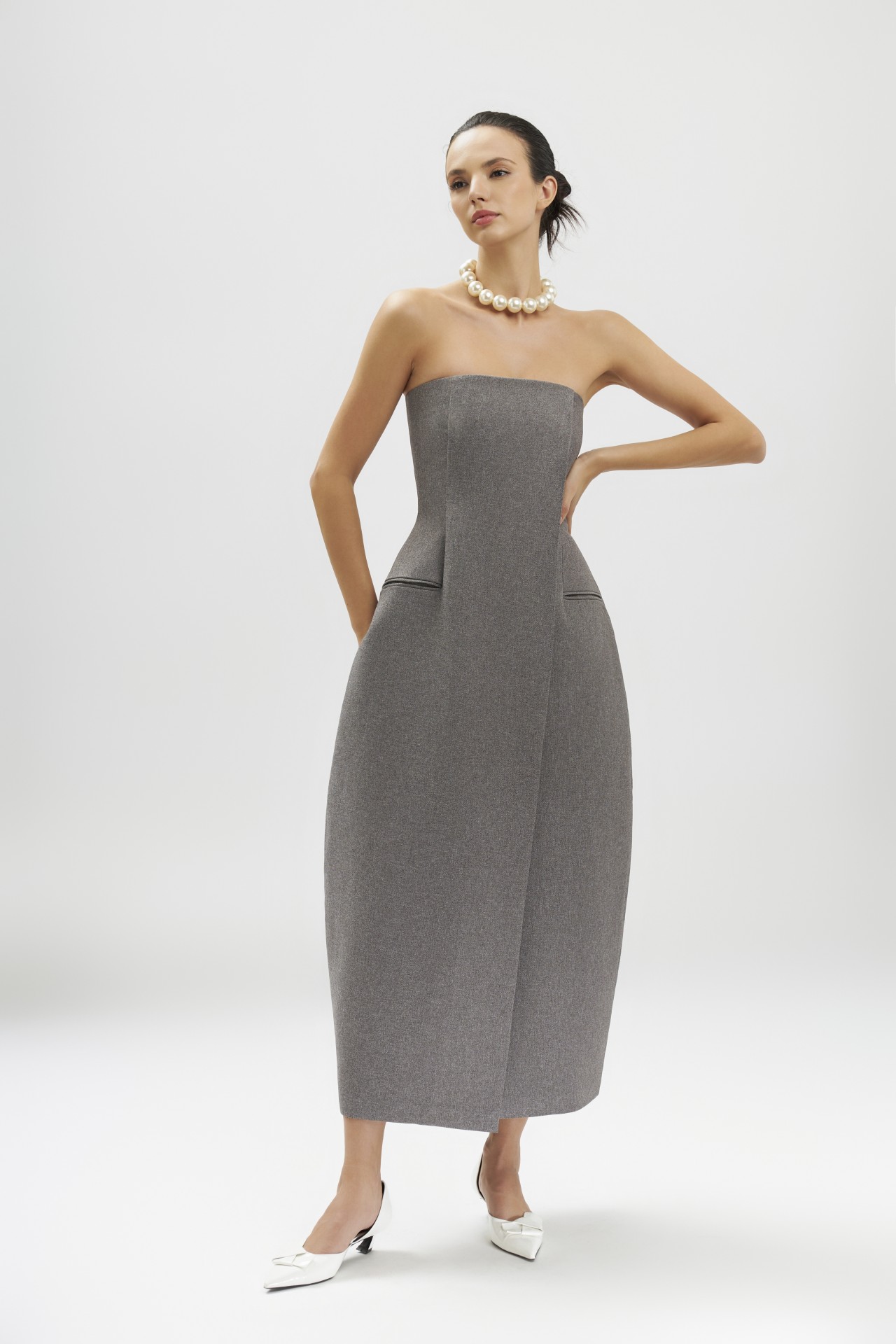 NITA DRESS, GREY